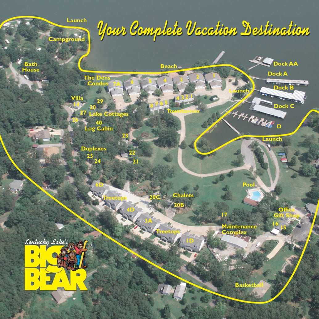 Aerial map of Big Bear Resort.