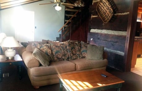 Log Cabin - living room sofa.